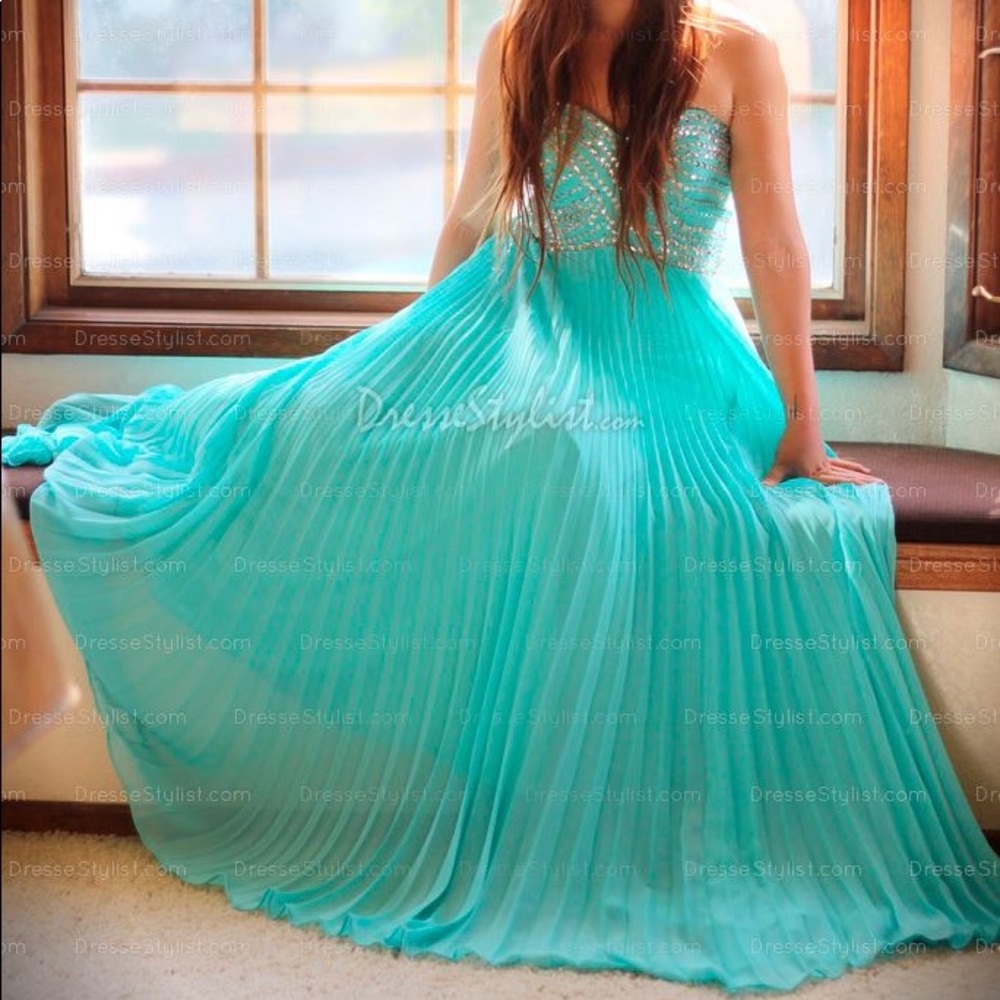 Pleated evening dress